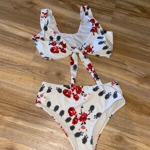 SHEIN swim suit, floral! High waisted